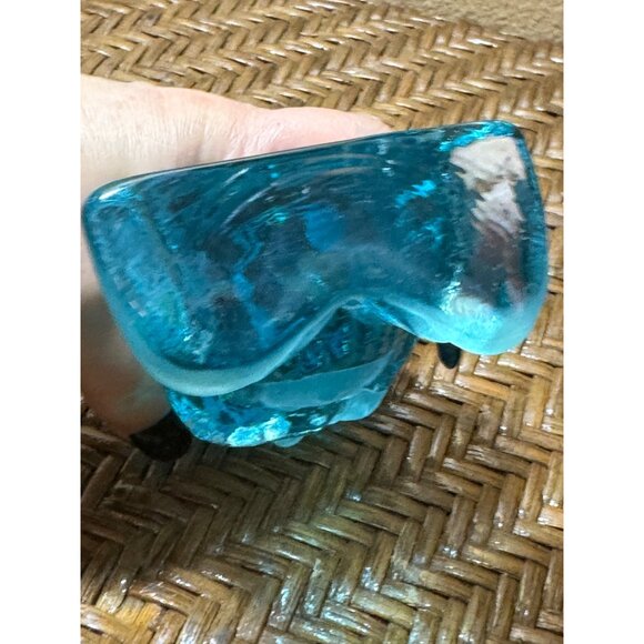 Vintage Viking  Glass Frosted Clown Figurine In Blue - Picture 7 of 8